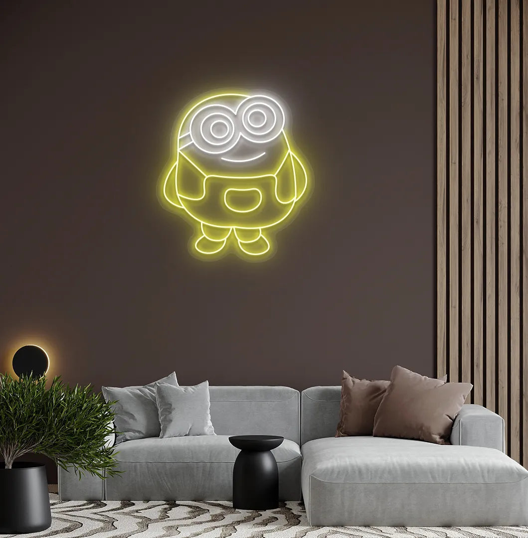 Image of a yellow Minion LED neon sign for cartoon-themed room decor.