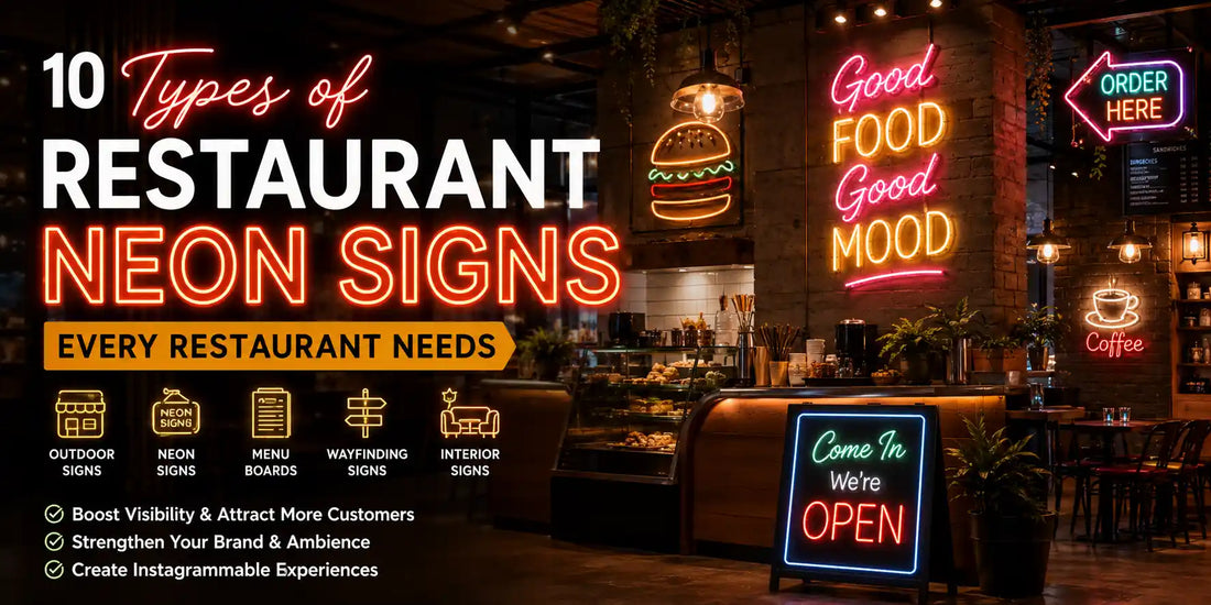 10 Types of Restaurant Neon Signs Every Restaurant Needs