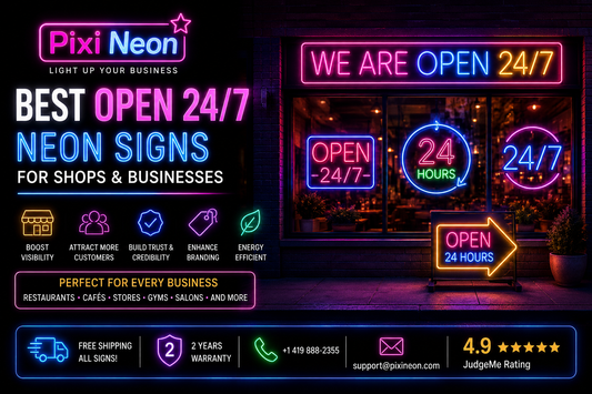 Best Open 24/7 Neon Signs for Shops & Businesses