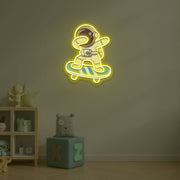 Astronaut with Skateboard Neon Sign