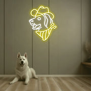 Cap, Dog Face Neon Sign