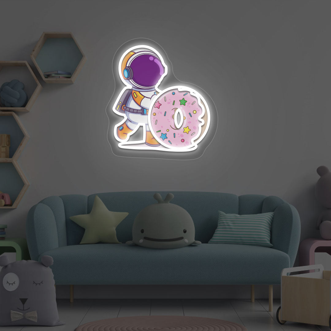 Astronautwith Donut Neon Sign