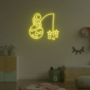 Astonaut with Stars Neon Sign