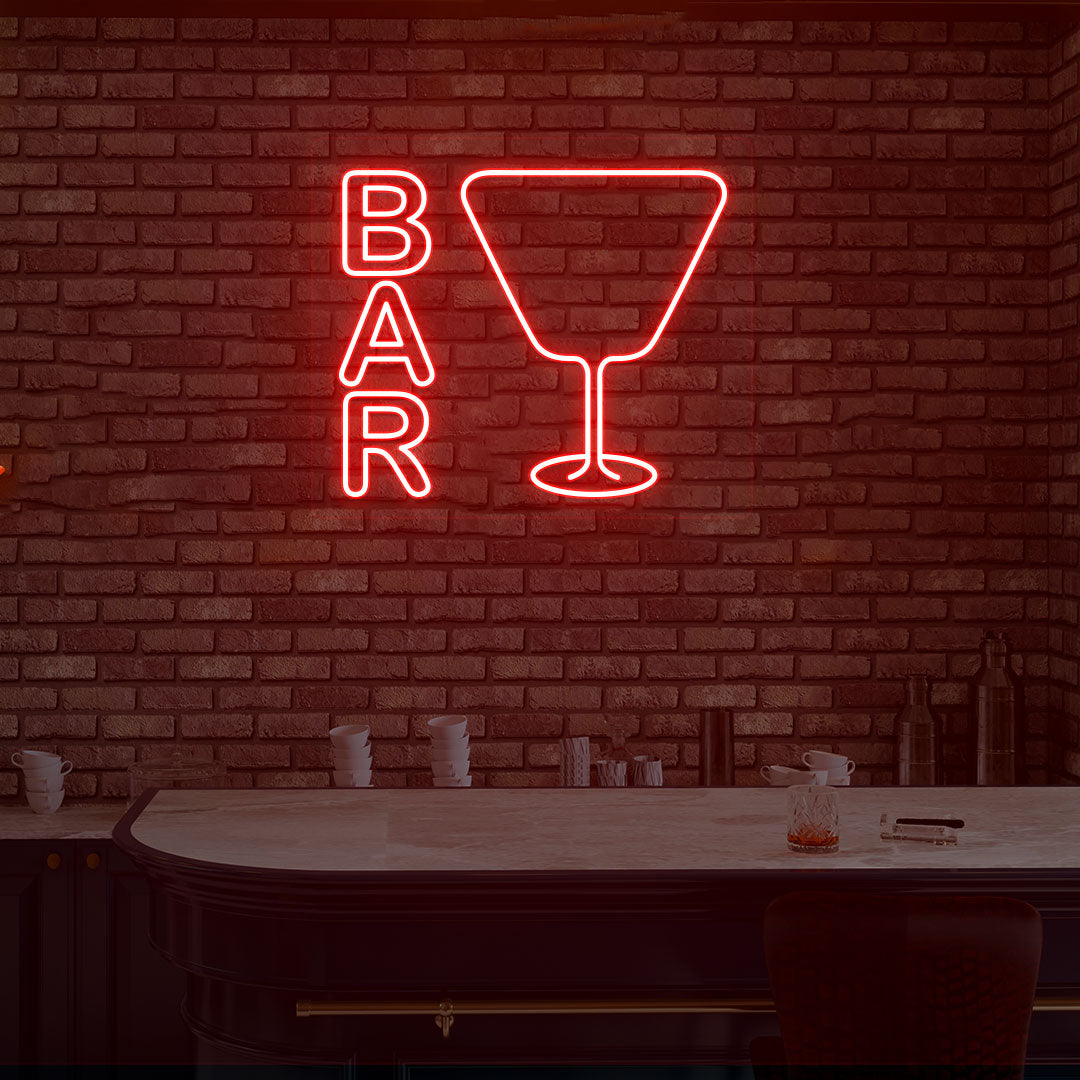 Bar And GLass Neon Sign