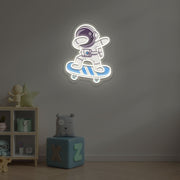Astronaut with Skateboard Neon Sign