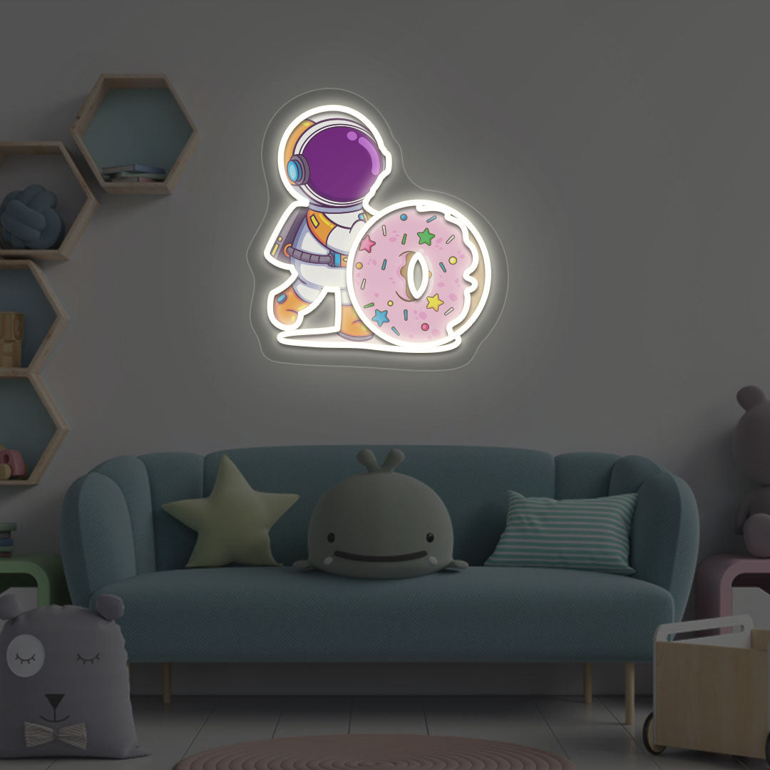 Astronautwith Donut Neon Sign