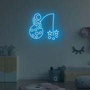 Astonaut with Stars Neon Sign