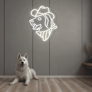 Cap, Dog Face Neon Sign