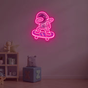 Astronaut with Skateboard Neon Sign