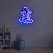 Astronaut with Skateboard Neon Sign