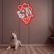 Cap, Dog Face Neon Sign