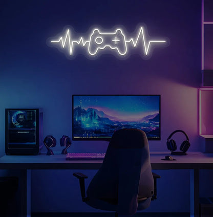 Warm White controller with heartbeat LED neon sign for esports room decor