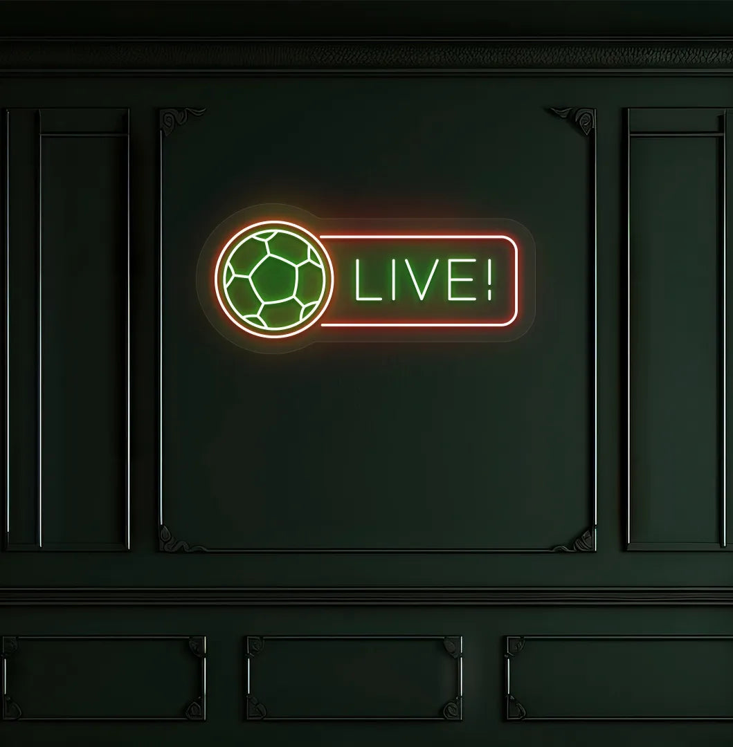 Live with Football Neon Sign