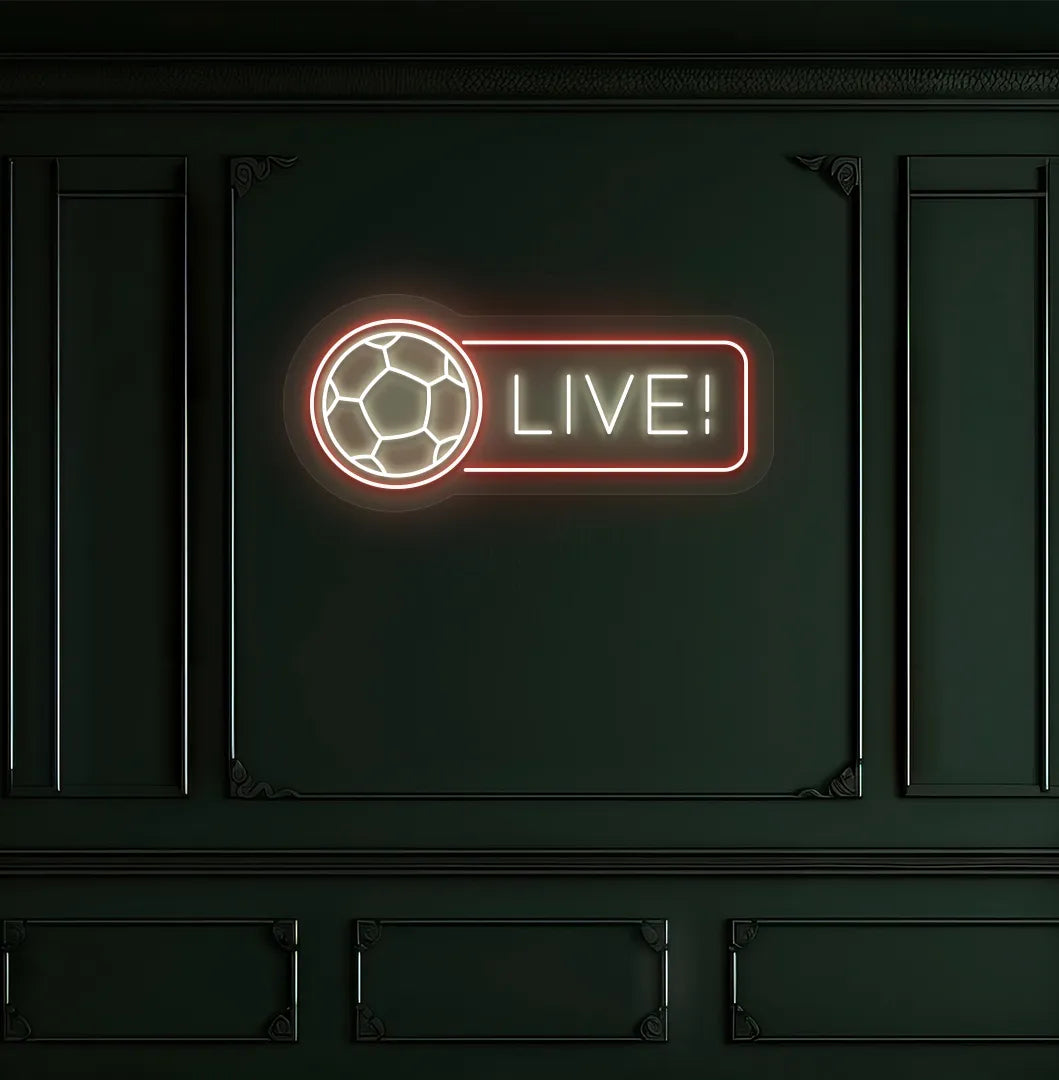 Live with Football Neon Sign