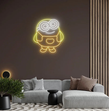 Image of an orange Minion LED neon sign for cartoon-themed room decor.