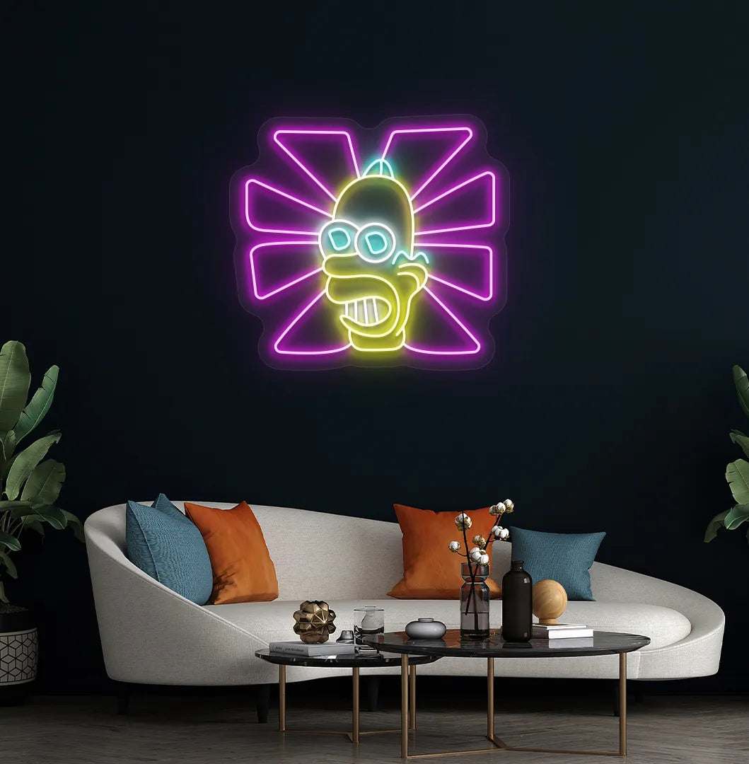 Bright pink Mr. Sparkle neon sign for aesthetic room decoration.