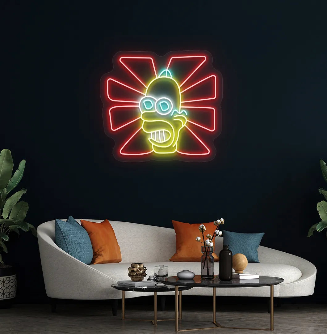 Bright red Mr. Sparkle neon sign for aesthetic room decoration.