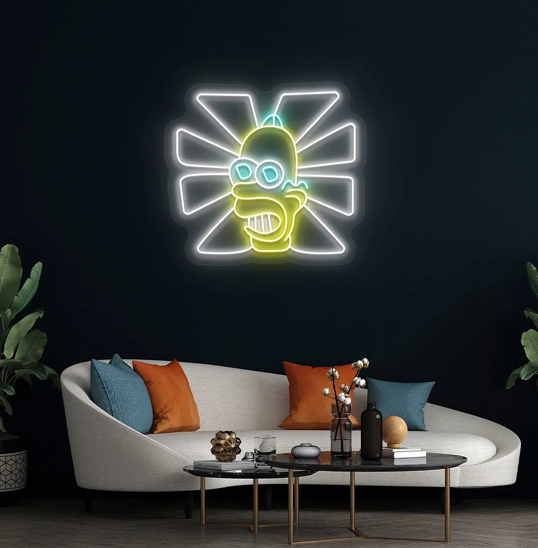 Bright white Mr. Sparkle neon sign for aesthetic room decoration.