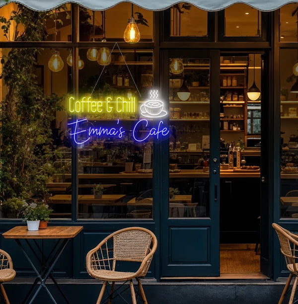 Personalized Coffee & Chill Neon Sign