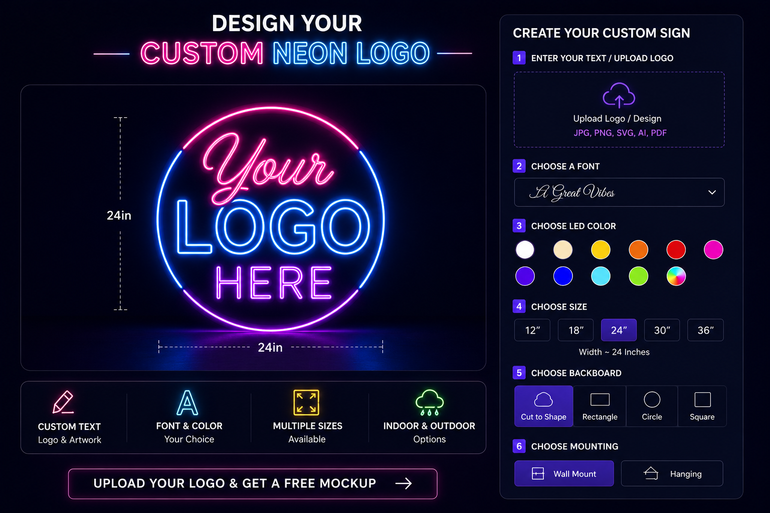 Open 24/7 Neon Signs For Businesses